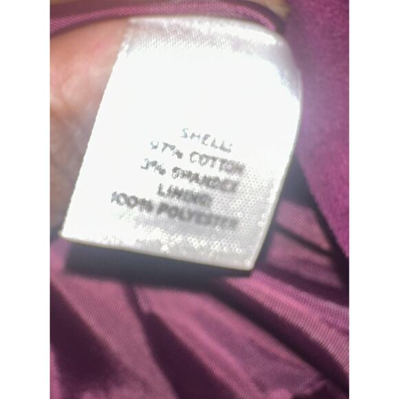 Halogen Jacket Womens Medium Purple Velvet Ruffle Front Peter Pan Collar Peplum - Picture 7 of 8